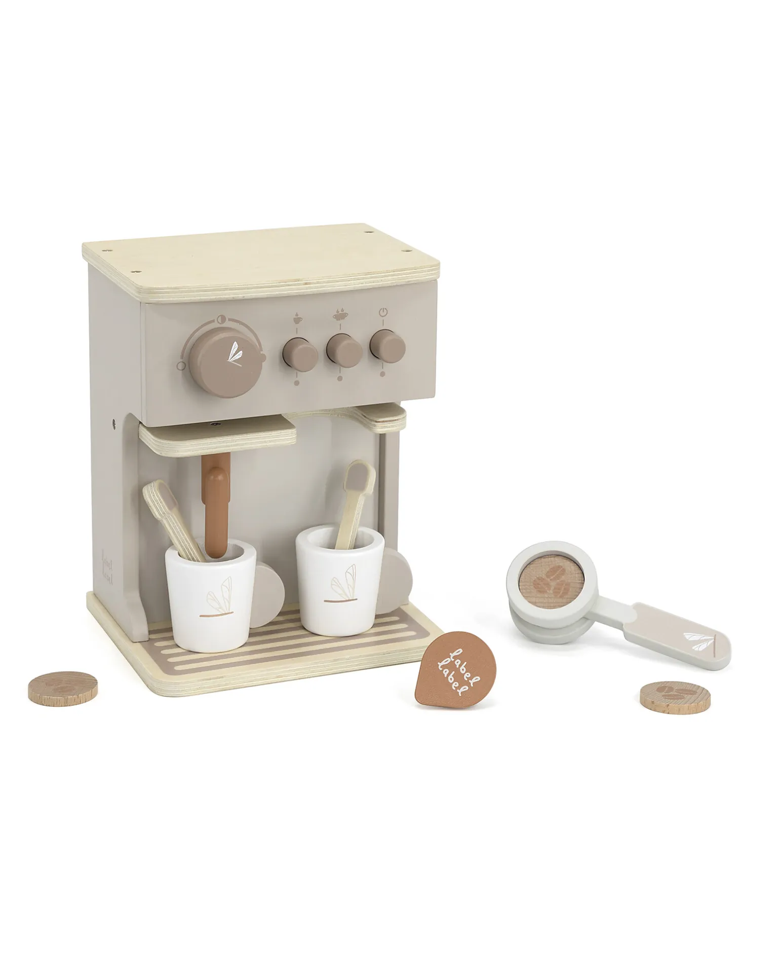 Macchina da Caffe Giocattolo in Legno FSC - Beige - 3+ anni