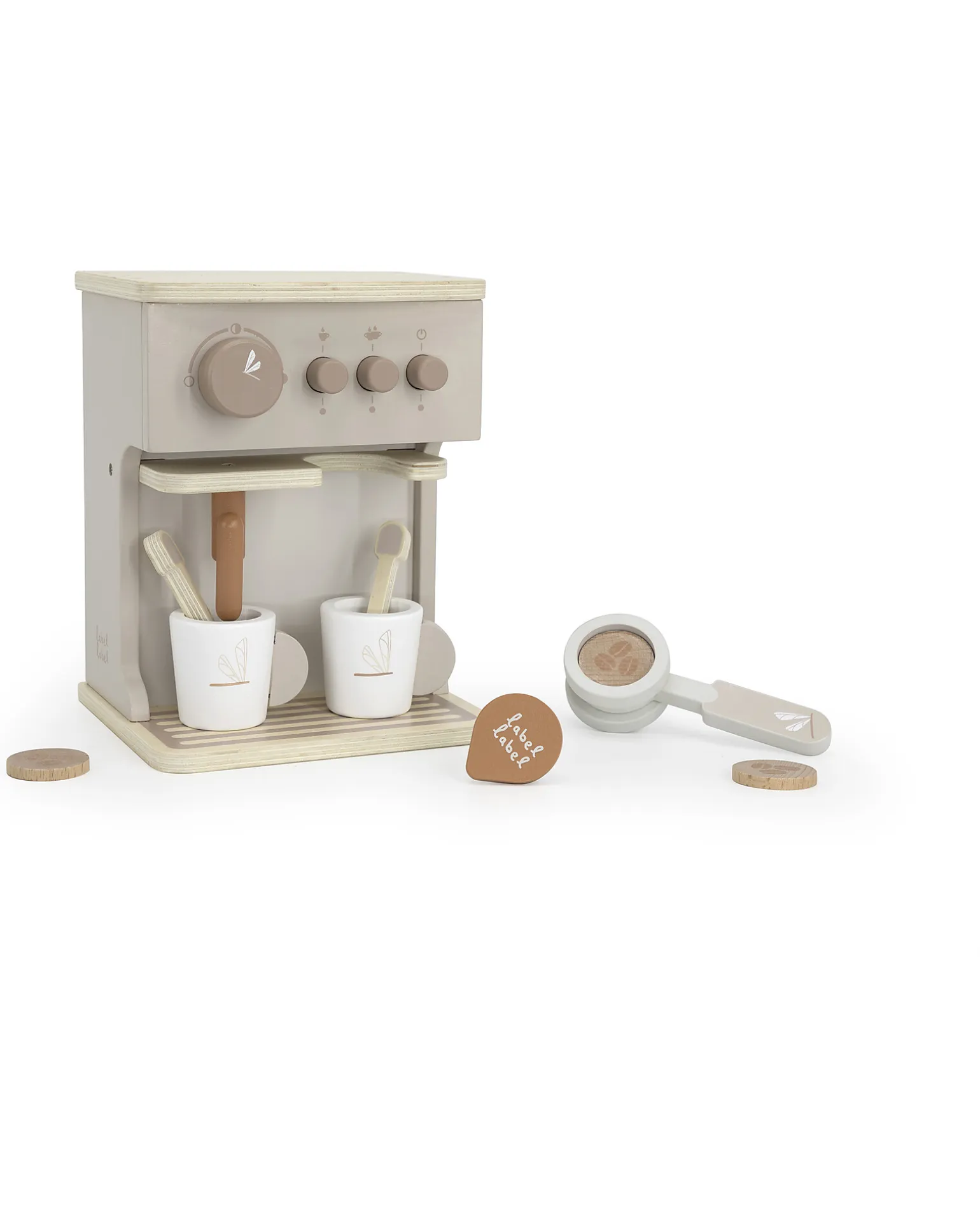 Macchina da Caffe Giocattolo in Legno FSC - Beige - 3+ anni