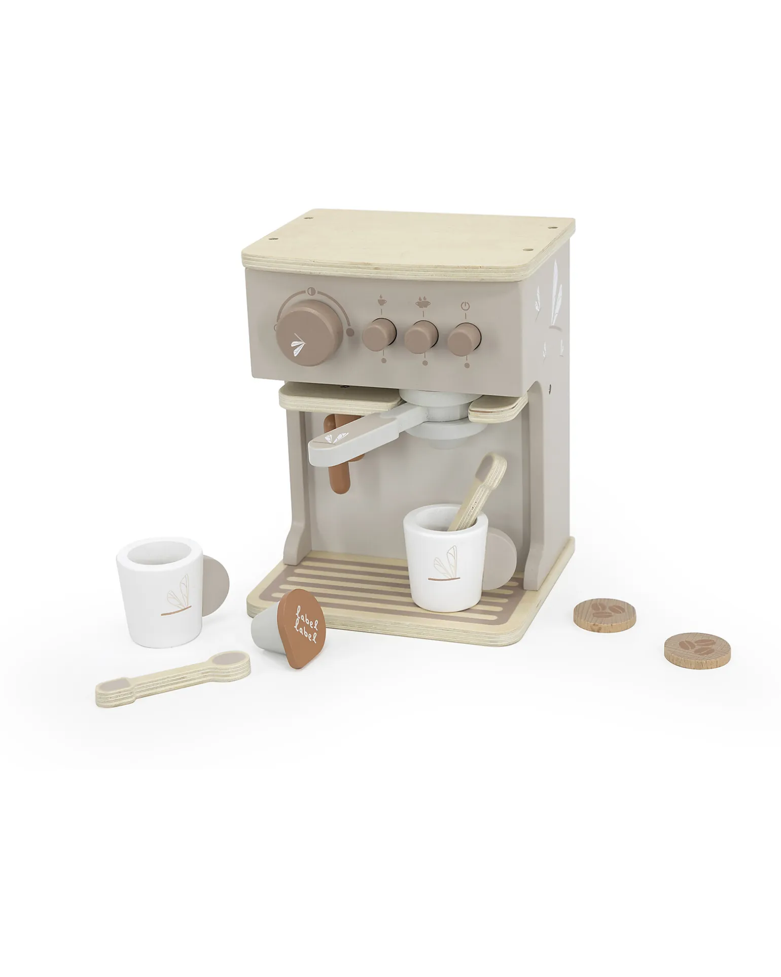 Macchina da Caffe Giocattolo in Legno FSC - Beige - 3+ anni