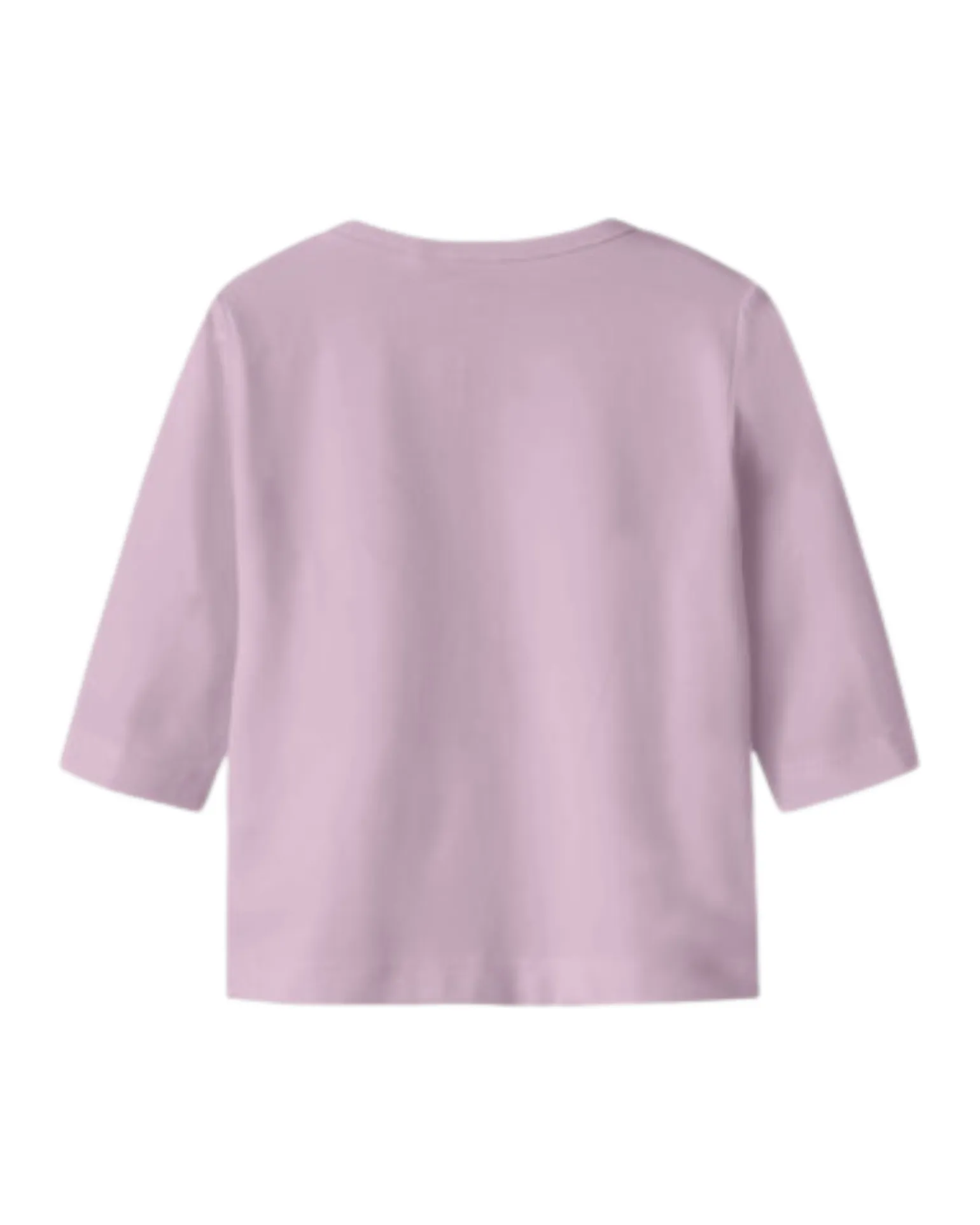 Maglia a Maniche Lunghe con Stampa Frontale - Lilla - Cotone Biologico
