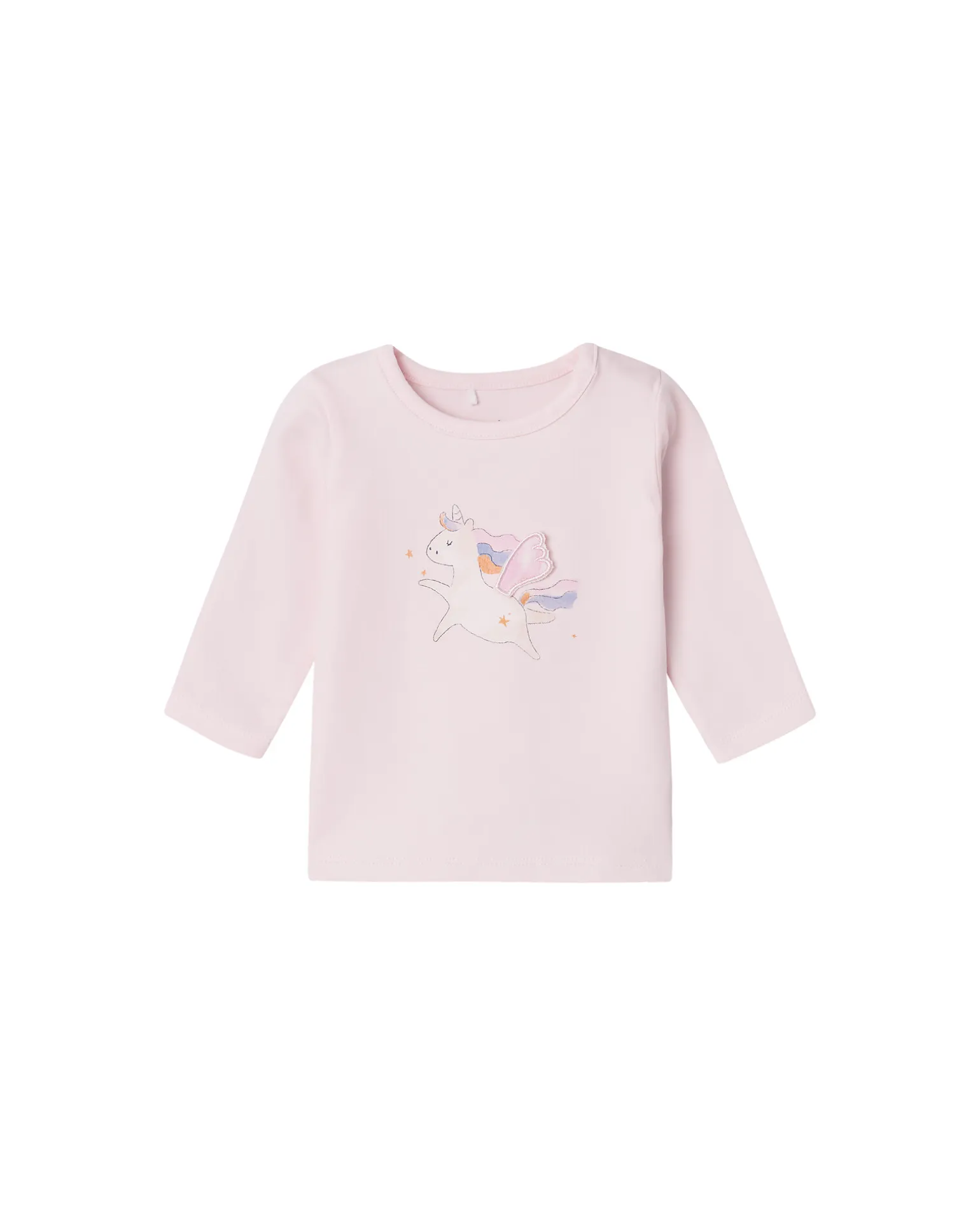Maglia a Maniche Lunghe con Stampa Unicorno - Malva - Cotone Biologico