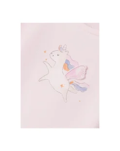 Maglia a Maniche Lunghe con Stampa Unicorno - Malva - Cotone Biologico