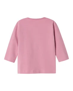 Maglia a Maniche Lunghe con Stampa Frontale 'Sweet' - Malva - Cotone Biologico e Trattamento Eco
