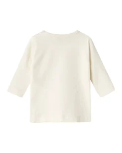 Maglia a Maniche Lunghe con Stampa Frontale 'Sweet' - Crema - Cotone Biologico e Trattamento Eco