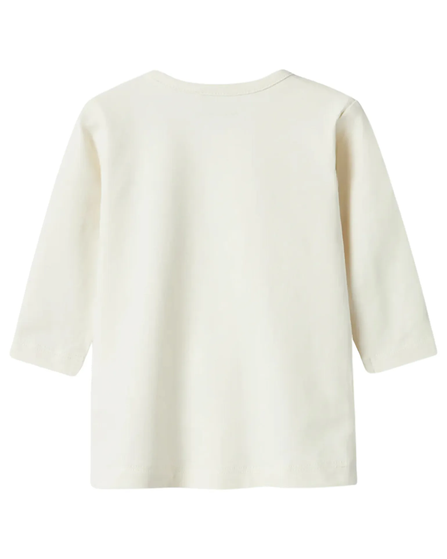 Maglia a Maniche Lunghe con Stampa Frontale - Bianco - Cotone Biologico