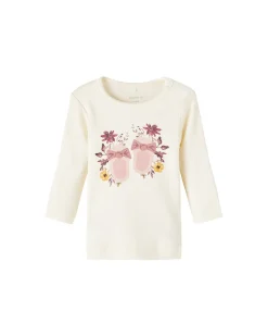 Maglia Manica Lunga con Stampa - Buttercream - Cotone Bio