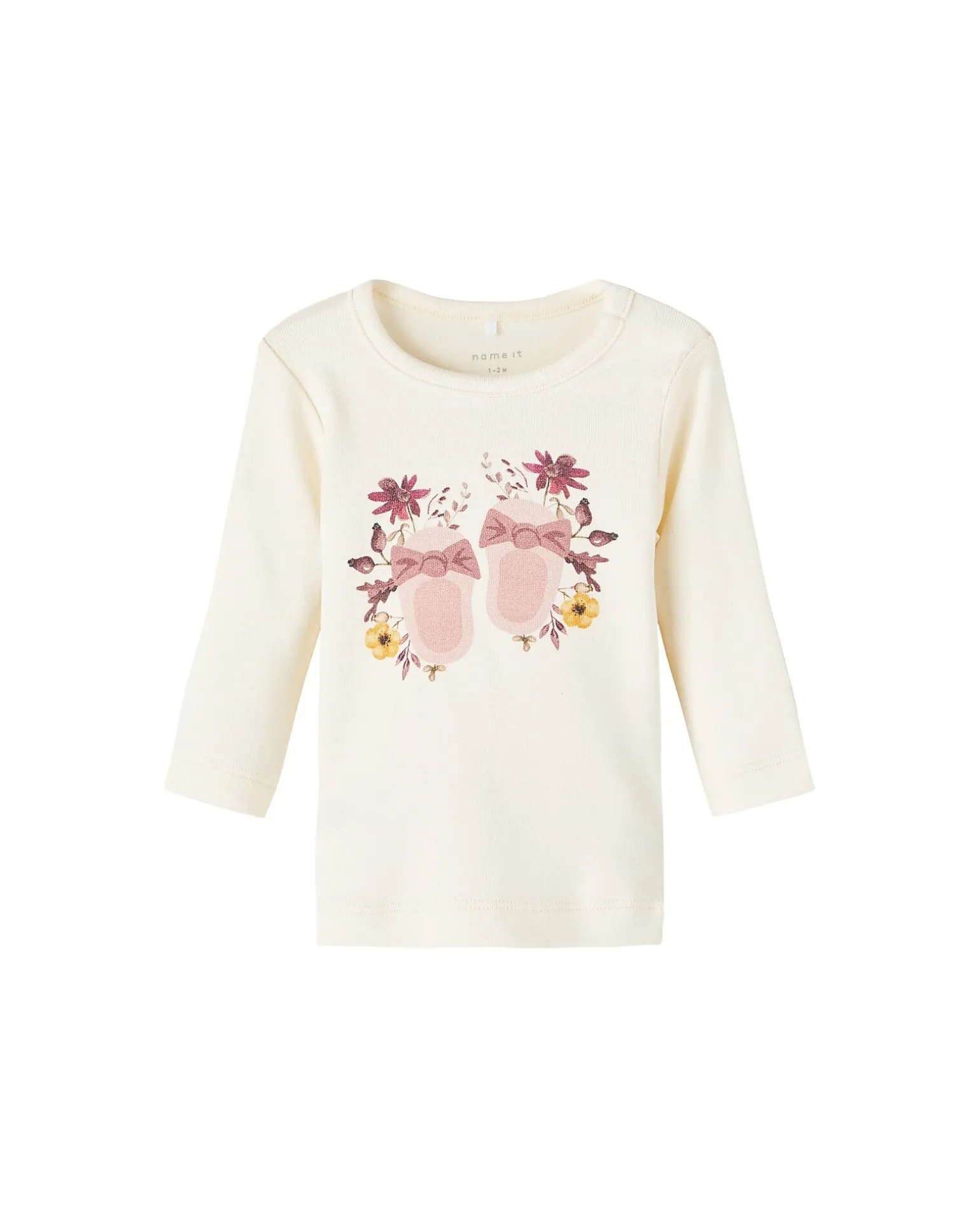Maglia Manica Lunga con Stampa - Buttercream - Cotone Bio