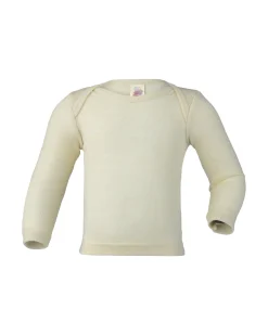 Maglia Maniche Lunghe - Ecru - Lana Vergine e Seta - Certificato GOTS