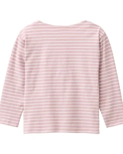 Maglia Maniche Lunghe Happy Vibes - Righe Rosa e Bianco - Cotone GOTS