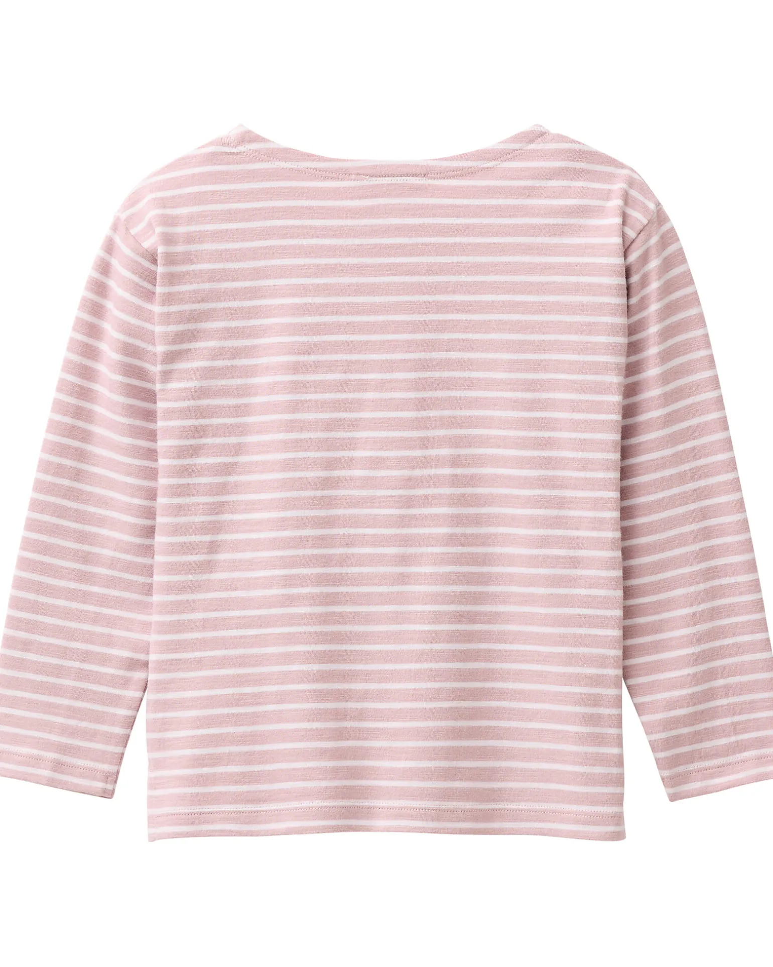 Maglia Maniche Lunghe Happy Vibes - Righe Rosa e Bianco - Cotone GOTS