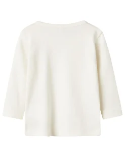 Maglia Maniche Lunghe - Panna - Fiori - Cotone Bio