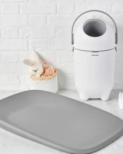 Mangiapannolini Dropy - Cestino per Pannolini Antiodore - Bianco e Grigio
