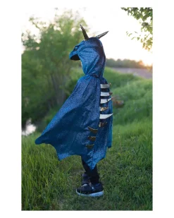 Mantello Drago della Notte con Cappuccio - Blu Elettrico