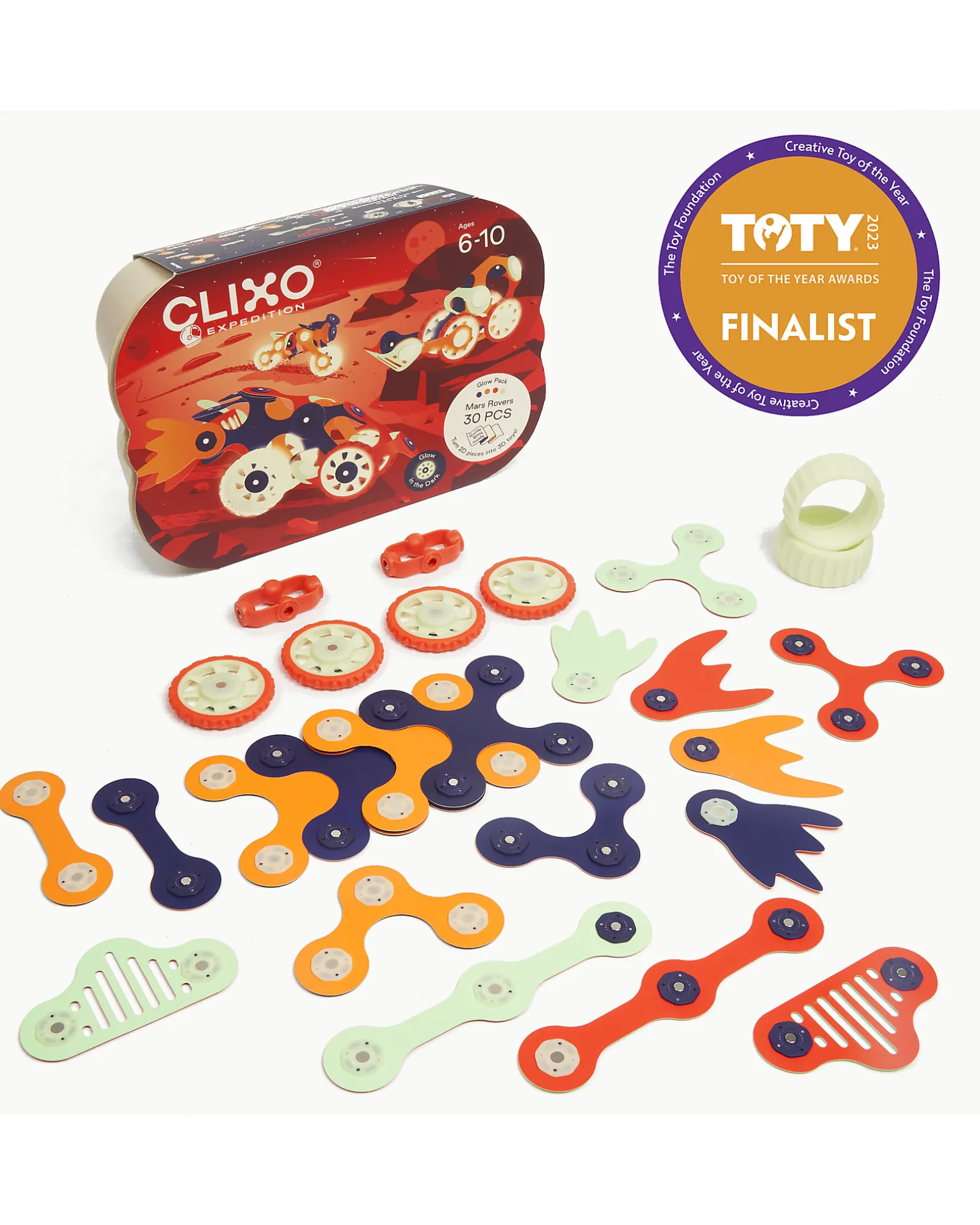 Mars Rovers - 29 Pezzi - Glow in The Dark - Gioco Magnetico STEAM - 6+ Anni