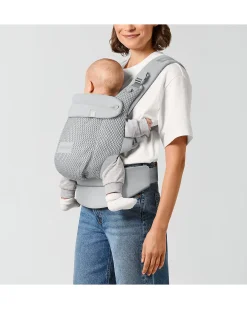 Marsupio Amya - Fog Grey - dalla Nascita ai 15 Kg - si Adatta al Corpo del tuo Bambino
