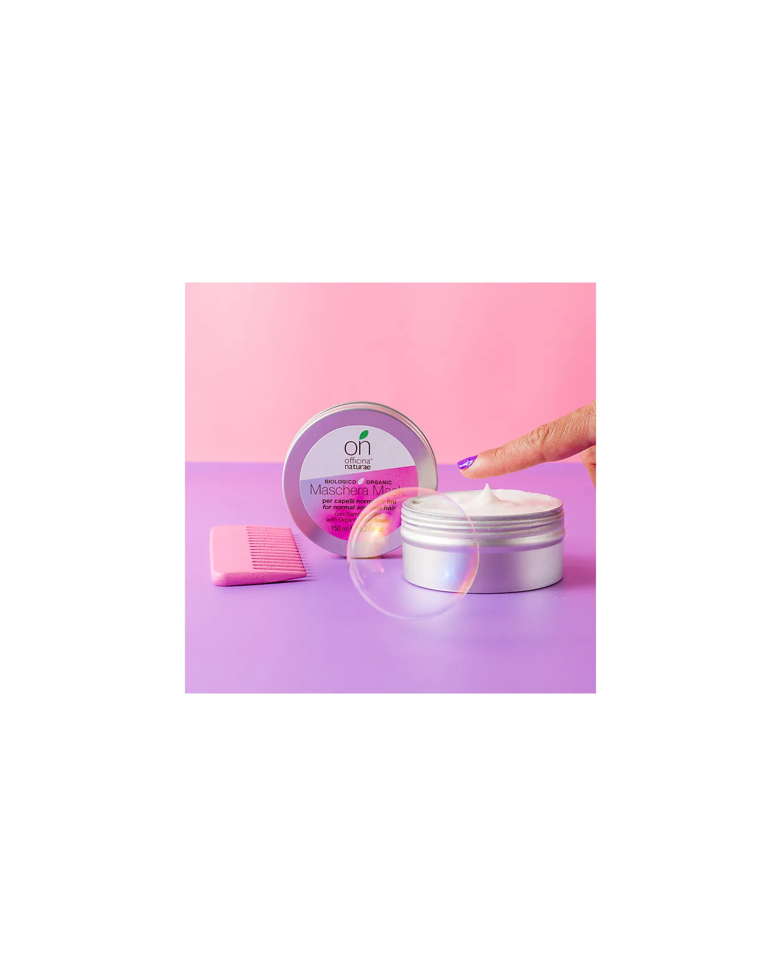 Maschera Capelli Normali e Fini - Sambuco e Viola Bio - 150ml - Certificato AIAB