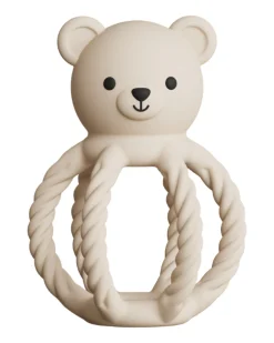 Massaggiagengive con Sonaglio - Panna - Collezione Bear - Silicone Alimentare