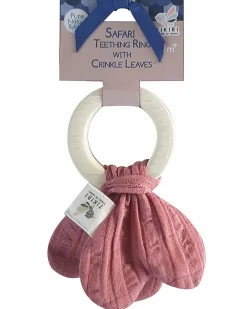 Massaggiagengive Safari ad Anello, Rosa - Caucciù e Cotone Bio