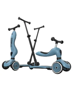 Monopattino a Triciclo con Barra di Spinta Highwaykick 1 Push and Go - Steel