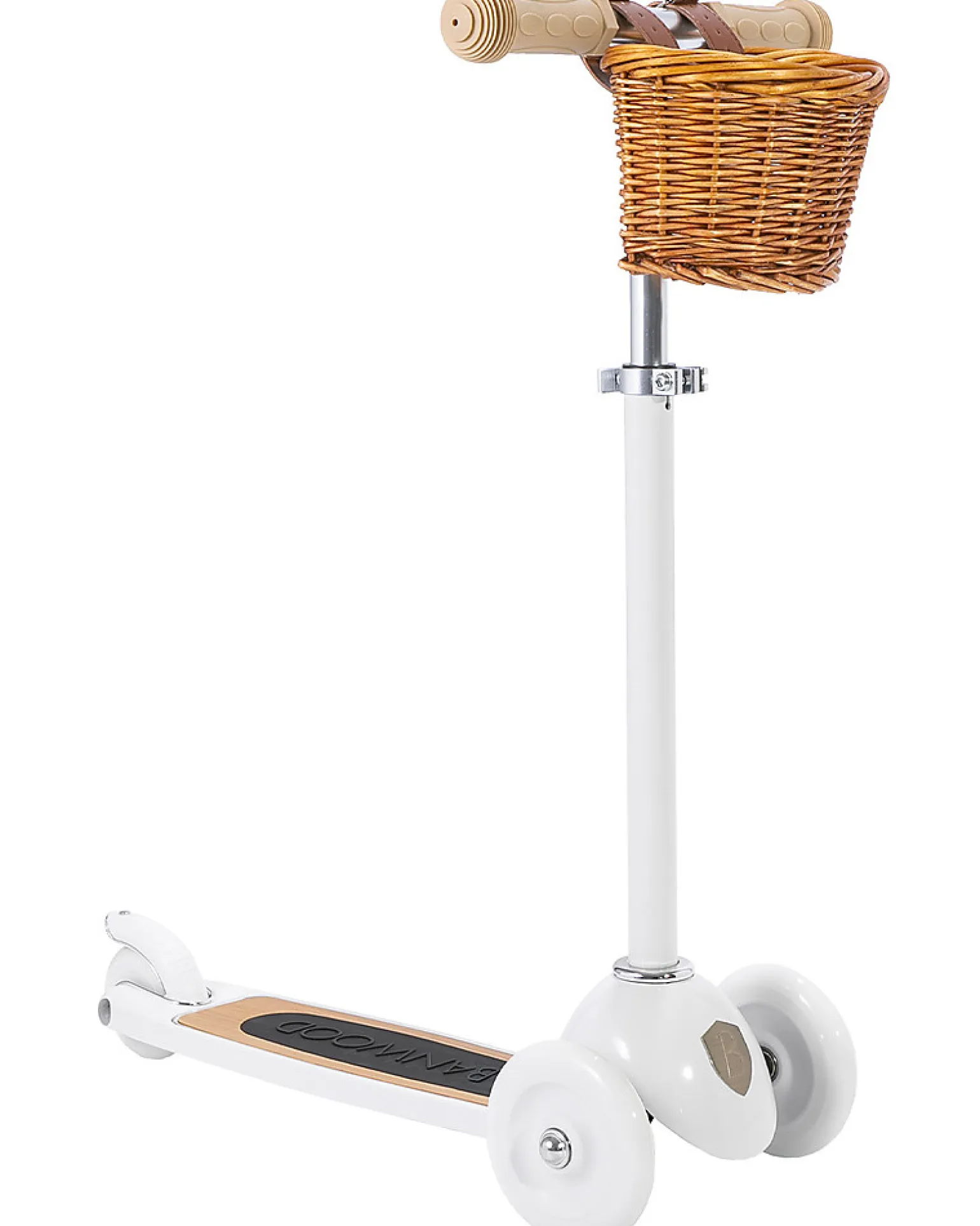 Monopattino con Cestino Removibile - Bianco - da 3 Anni Fino a 50 kg