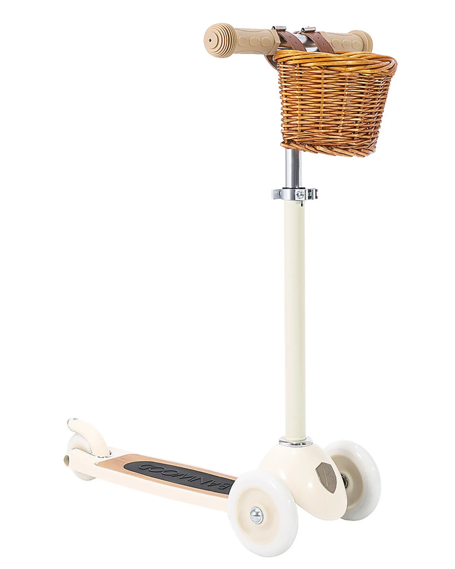 Monopattino con Cestino Removibile - Crema - da 3 Anni Fino a 50 kg