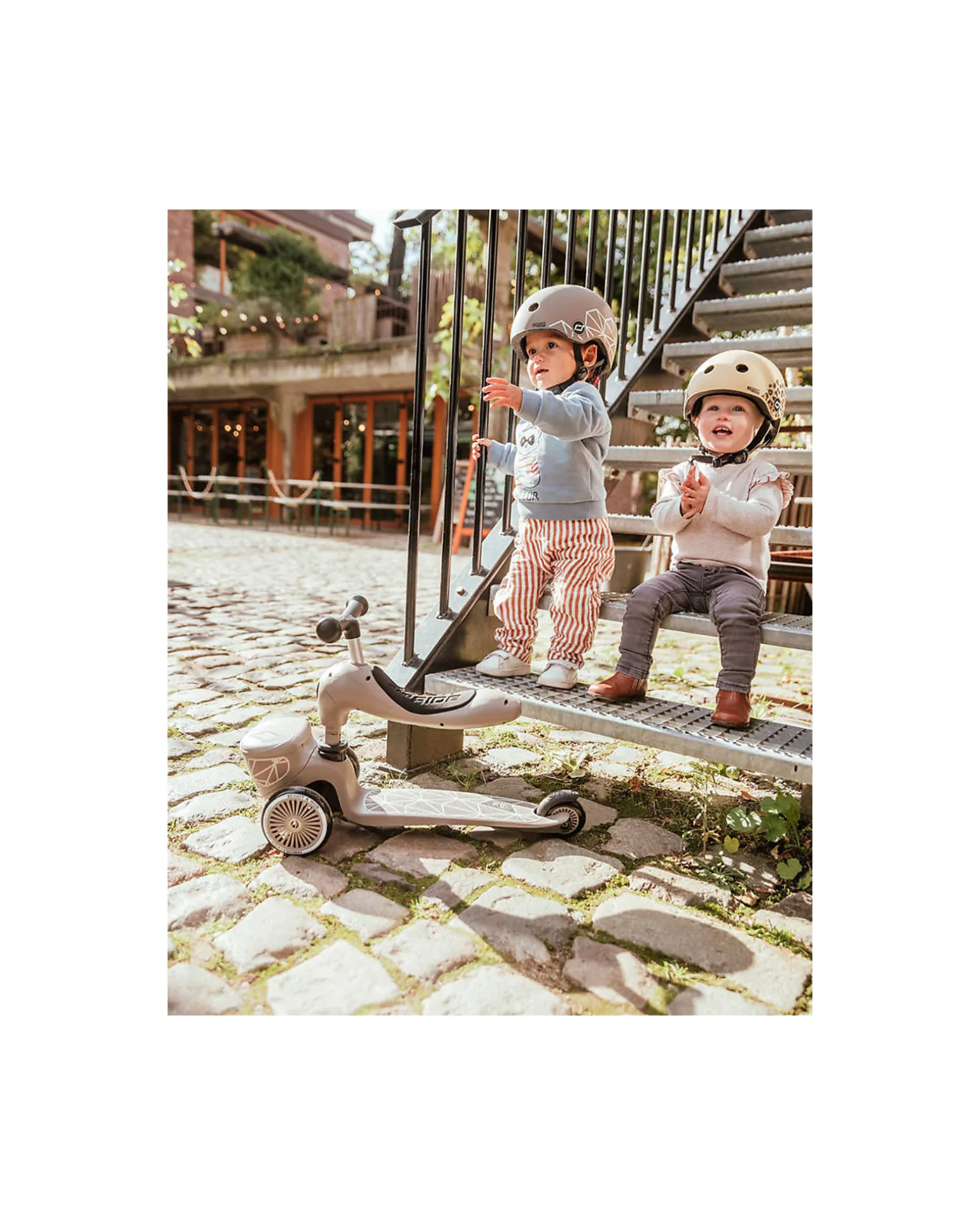 Monopattino e Triciclo 2in1 Highwaykick 1 Lifestyle - con Portaoggetti - Brown Lines - Da 1 a 5 anni