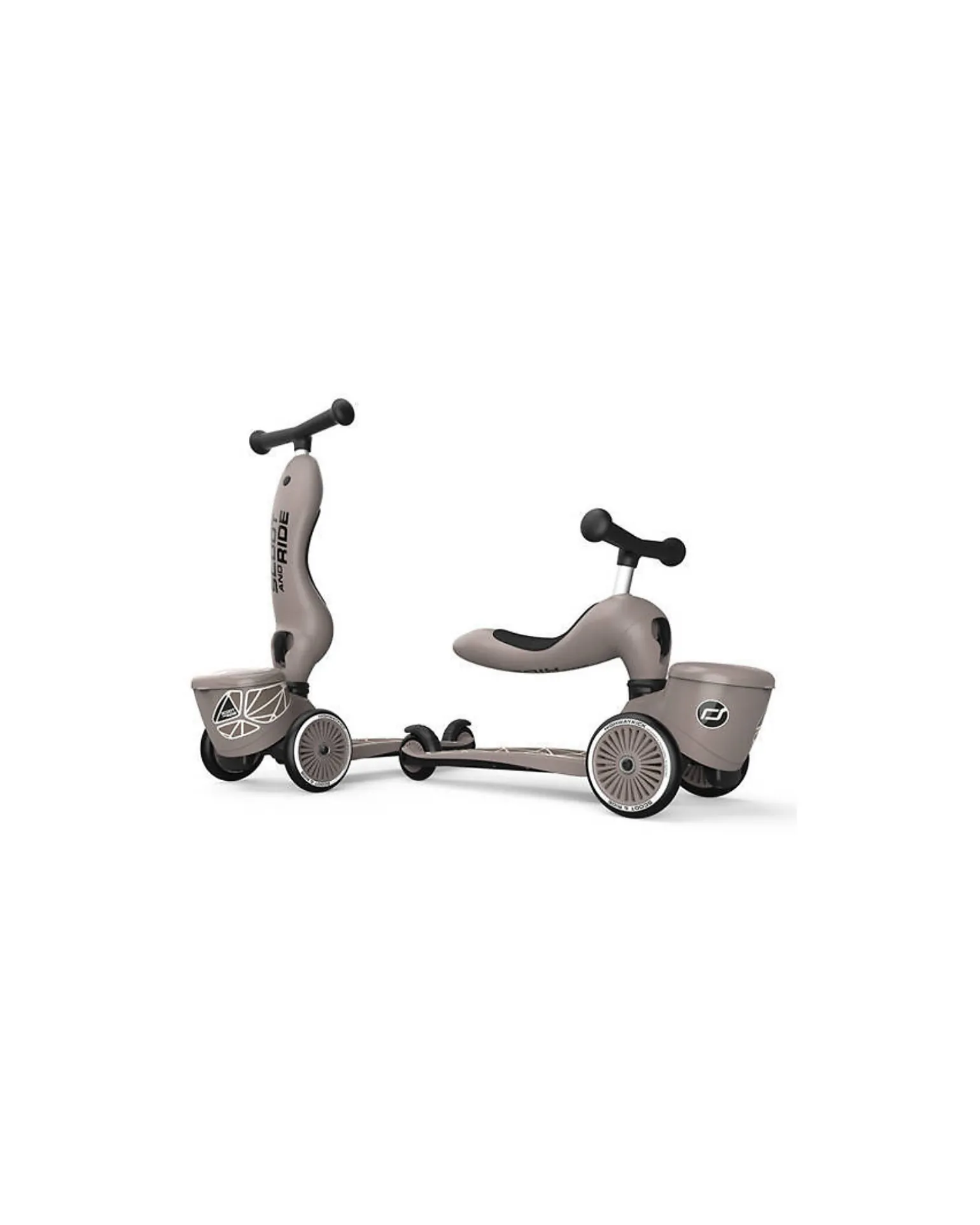 Monopattino e Triciclo 2in1 Highwaykick 1 Lifestyle - con Portaoggetti - Brown Lines - Da 1 a 5 anni