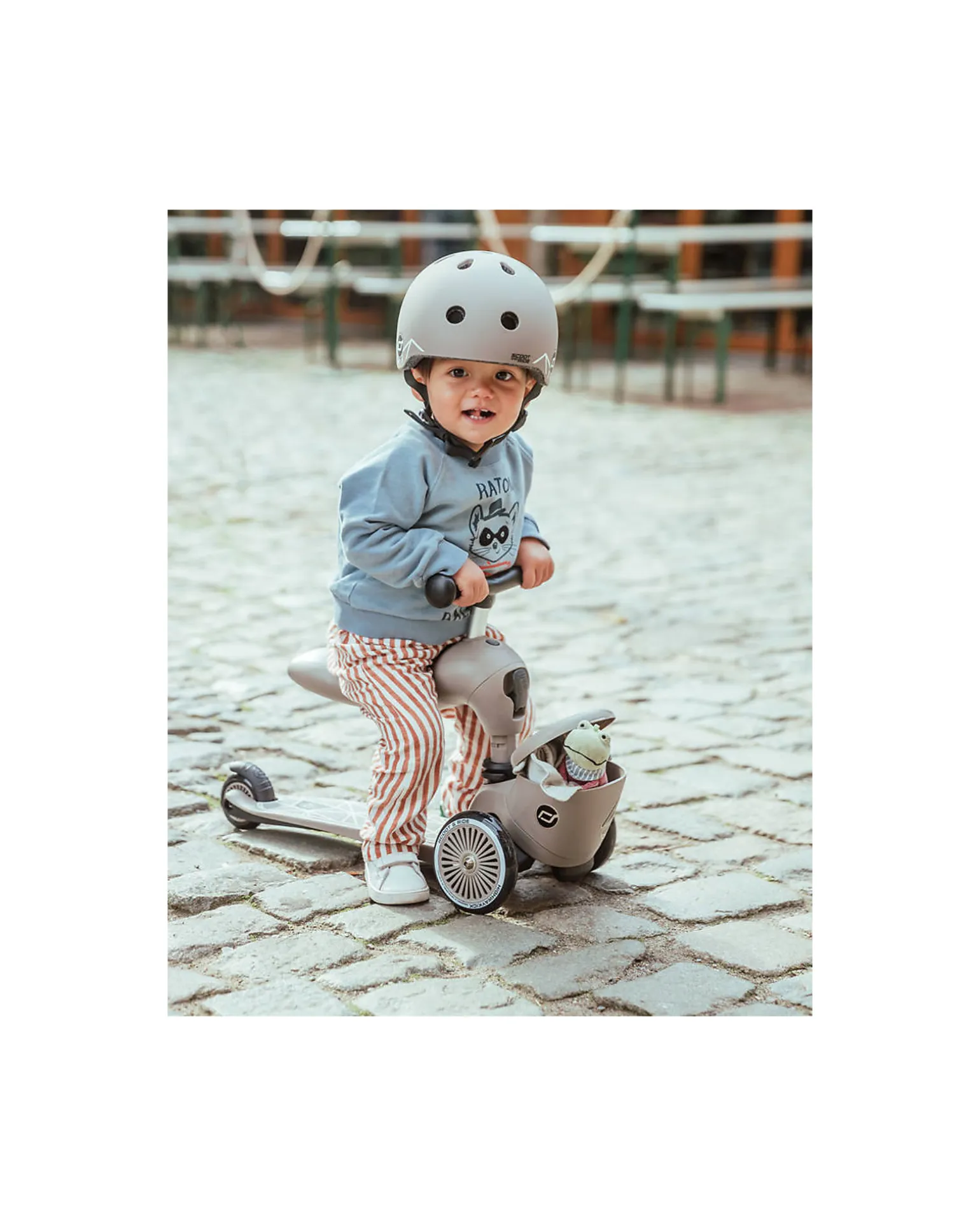 Monopattino e Triciclo 2in1 Highwaykick 1 Lifestyle - con Portaoggetti - Brown Lines - Da 1 a 5 anni
