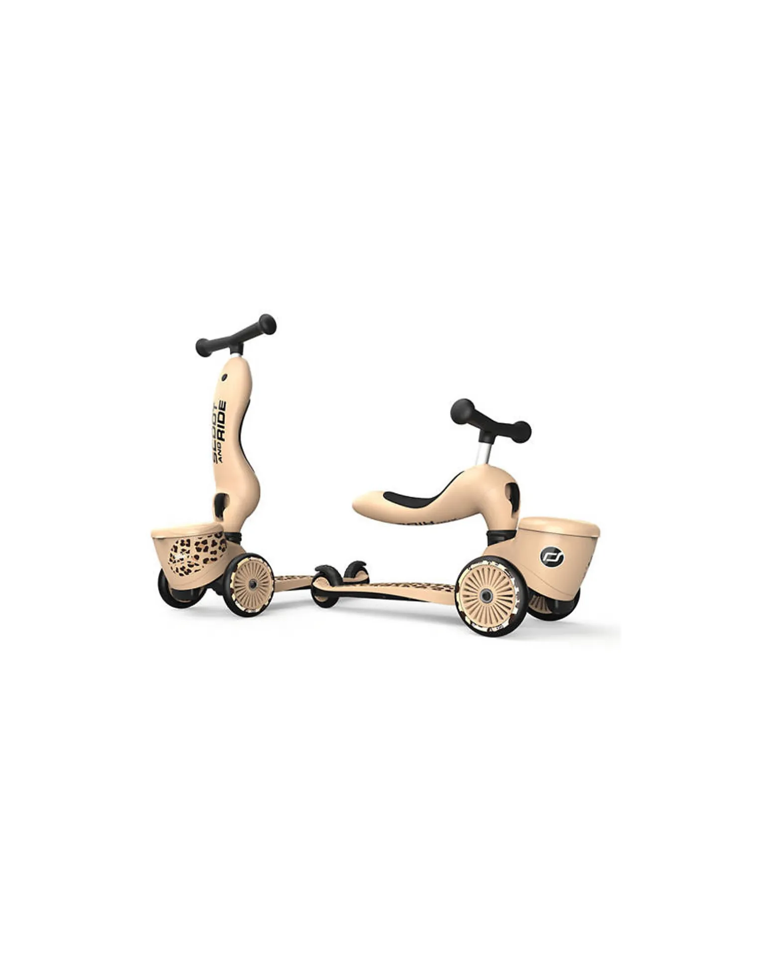 Monopattino e Triciclo 2in1 Highwaykick 1 Lifestyle - con Portaoggetti - Leopardato - Da 1 a 5 anni