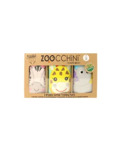 Mutandine Imbottite da Apprendimento - Amici dello Zoo - Bimba - Pacco da 3 - 100% Cotone organico