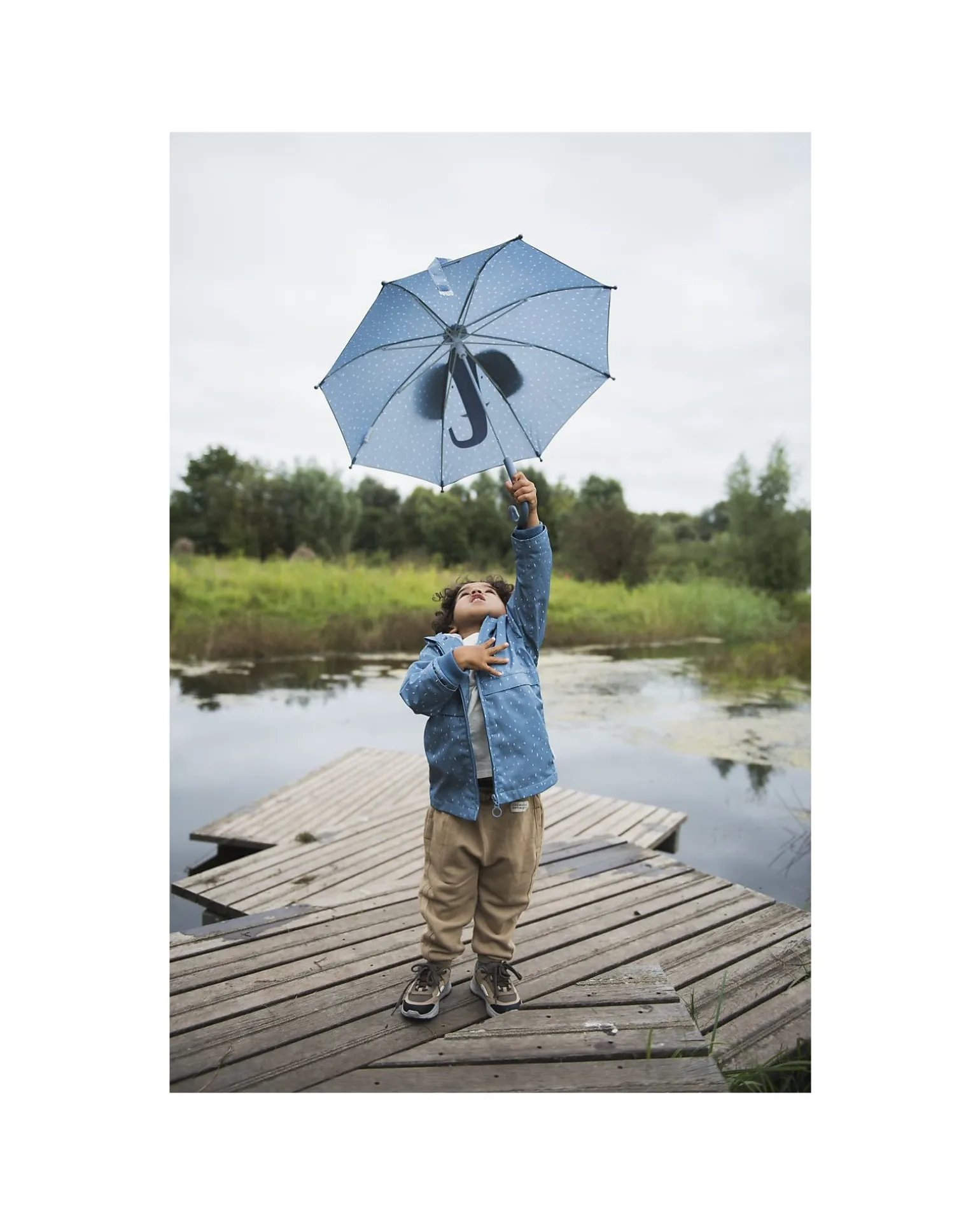 Ombrello Bimbo - Mrs Elephant - Azzurro - Diametro 70 cm