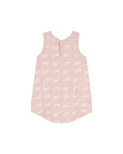 Pagliaccetto Senza Maniche - Rosa - Balene Bianche - 100% Cotone Organico