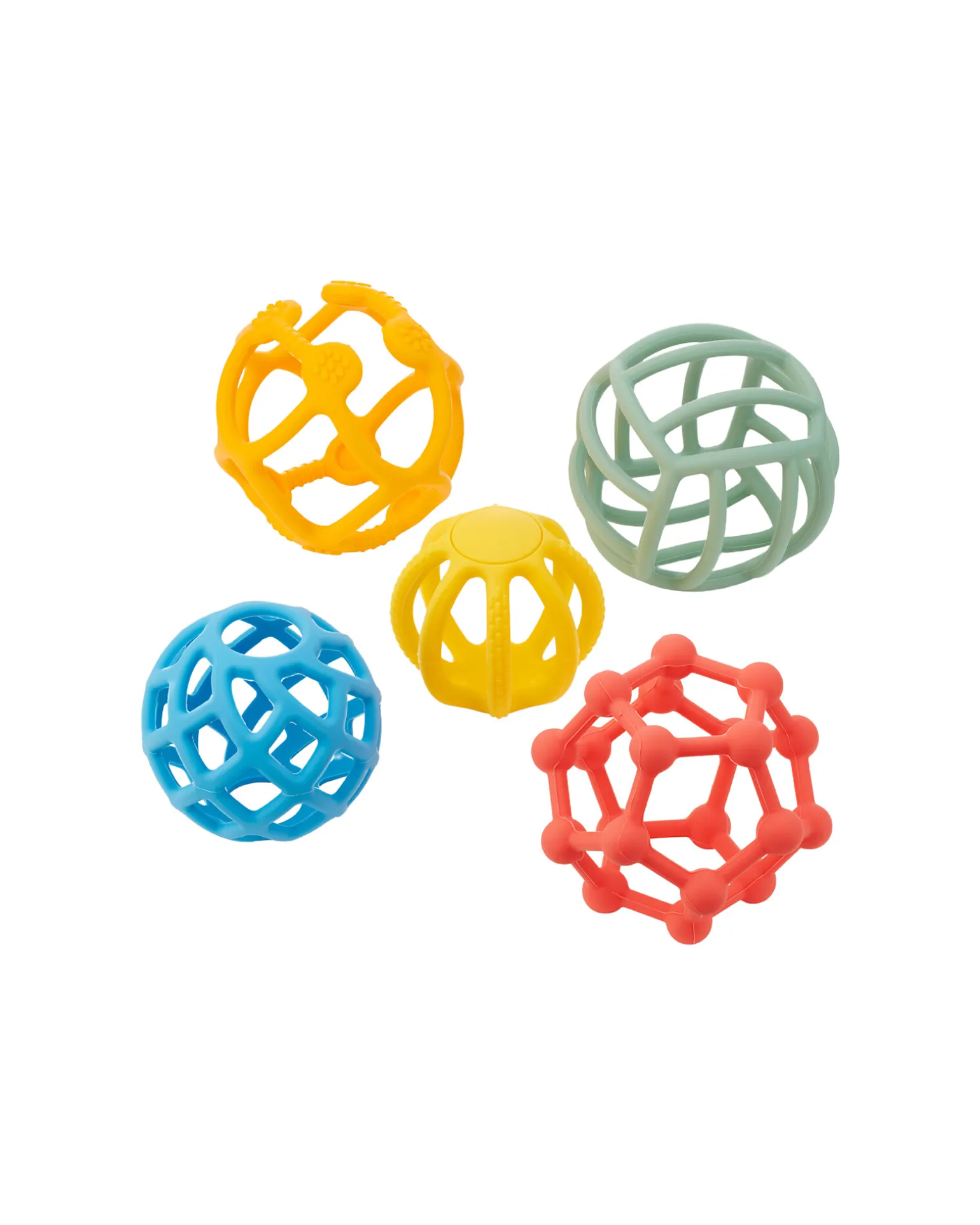 5 Palline Sensoriali Flessibili - Silicone Alimentare - Stimola la Creatività