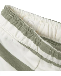 Pantaloni in Tuta - Righe - Verde Tè e Bianco - Cotone Bio