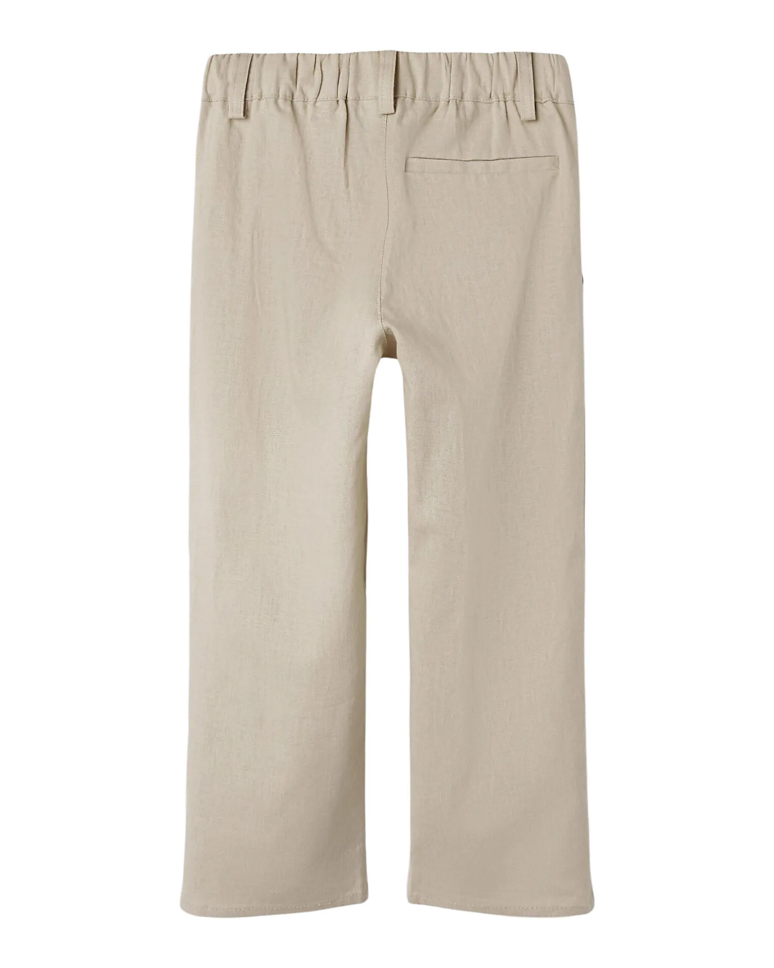 Pantaloni Lunghi Regular Fit in Lino - Beige - Vita Regolabile