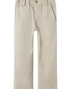 Pantaloni Lunghi Regular Fit in Lino - Beige - Vita Regolabile