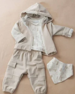 Pantaloni Worker con Tasche - Beige - con Bambù Naturale