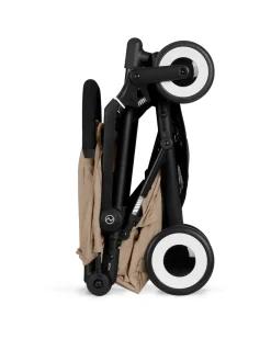 Passeggino Agis - Almond Beige - Telaio Nero - dai 6 mesi ai 4 anni - Compatibile con il Bagaglio a Mano