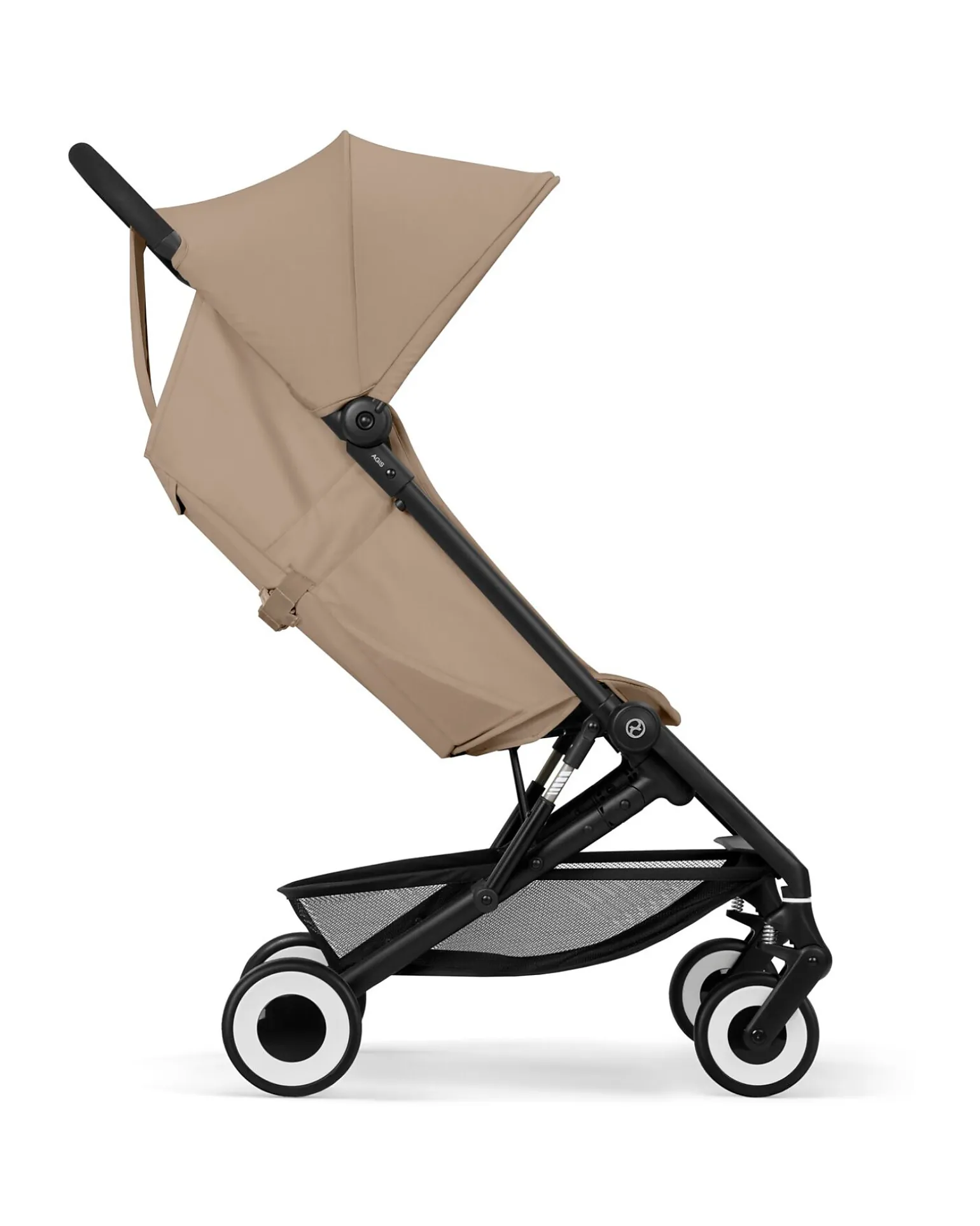 Passeggino Agis - Almond Beige - Telaio Nero - dai 6 mesi ai 4 anni - Compatibile con il Bagaglio a Mano