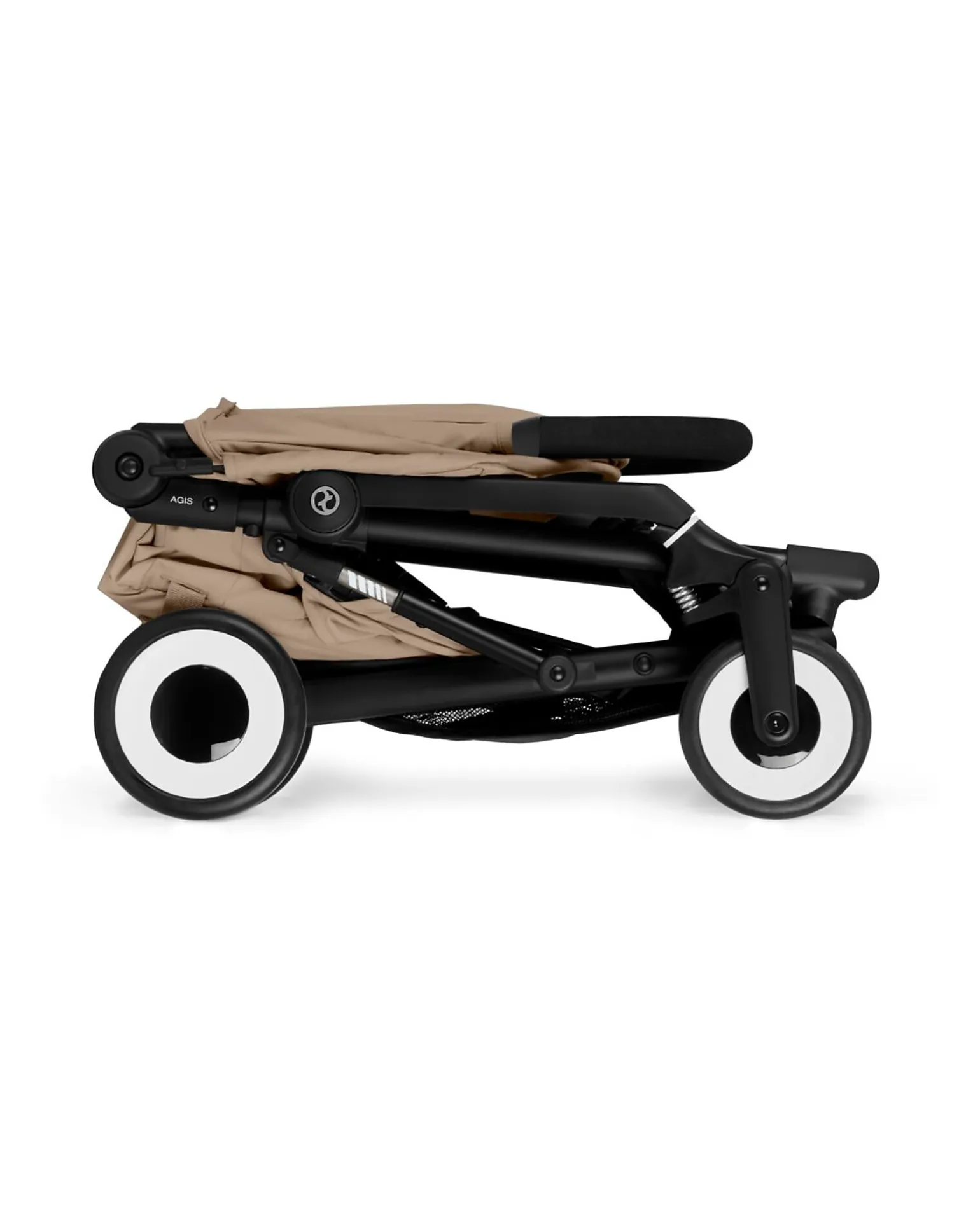 Passeggino Agis - Almond Beige - Telaio Nero - dai 6 mesi ai 4 anni - Compatibile con il Bagaglio a Mano