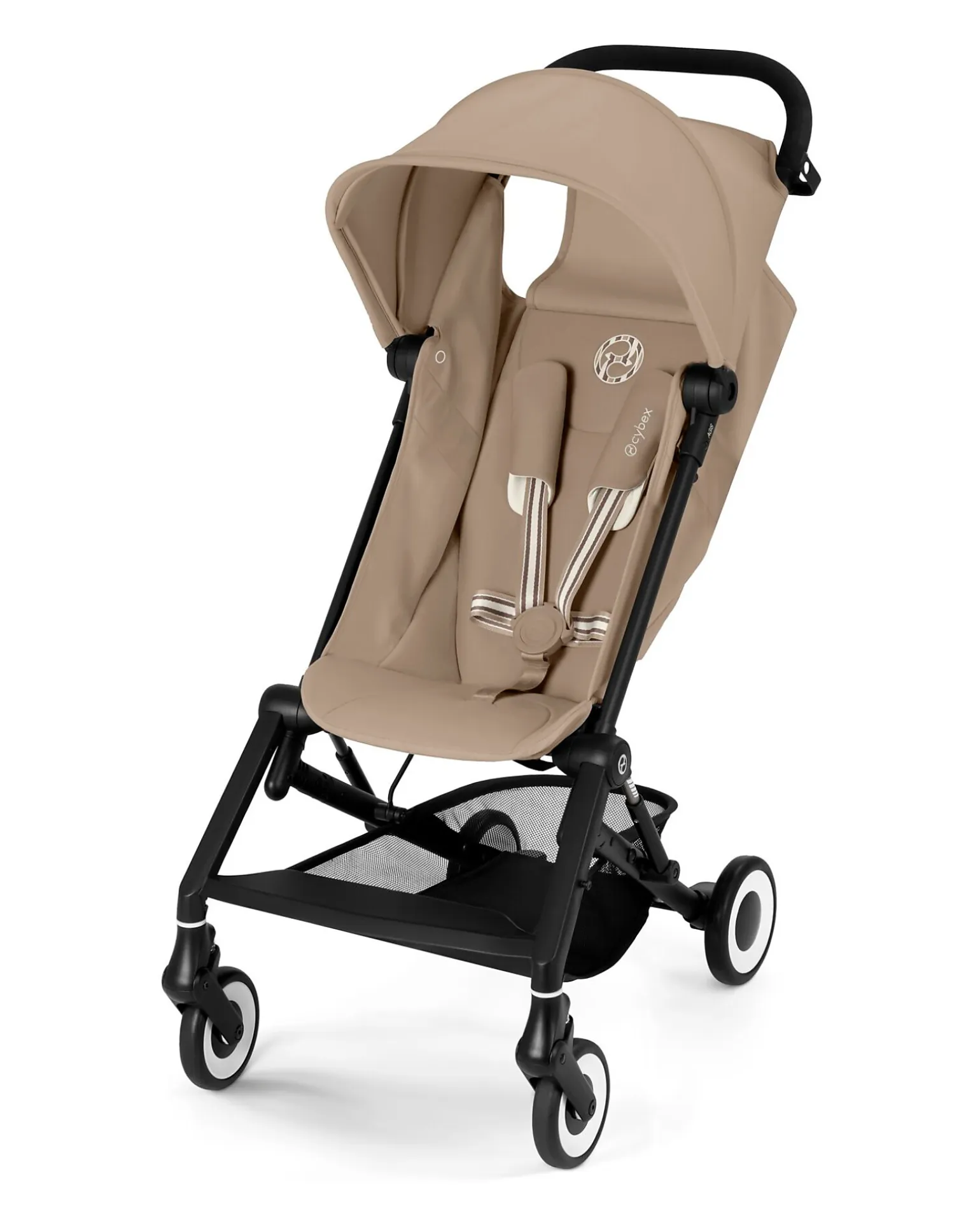 Passeggino Agis - Almond Beige - Telaio Nero - dai 6 mesi ai 4 anni - Compatibile con il Bagaglio a Mano