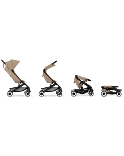 Passeggino Agis - Almond Beige - Telaio Nero - dai 6 mesi ai 4 anni - Compatibile con il Bagaglio a Mano