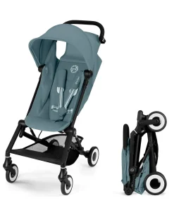 Passeggino Agis - Stormy Blue - Telaio Nero - dai 6 mesi ai 4 anni - Compatibile con il Bagaglio a Mano