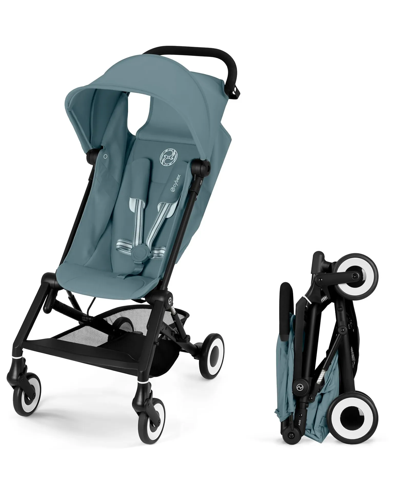 Passeggino Agis - Stormy Blue - Telaio Nero - dai 6 mesi ai 4 anni - Compatibile con il Bagaglio a Mano