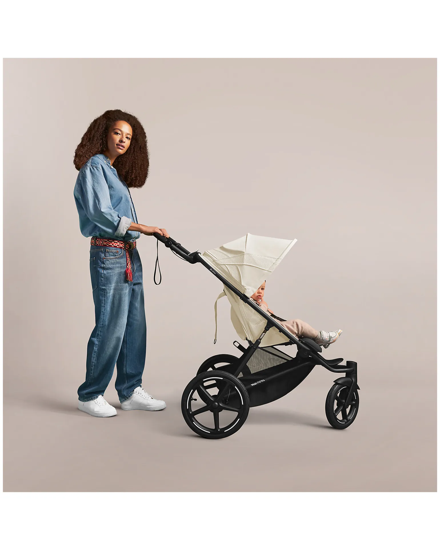 Passeggino Avi Spin - Almond Beige - Tre Ruote All-Terrain