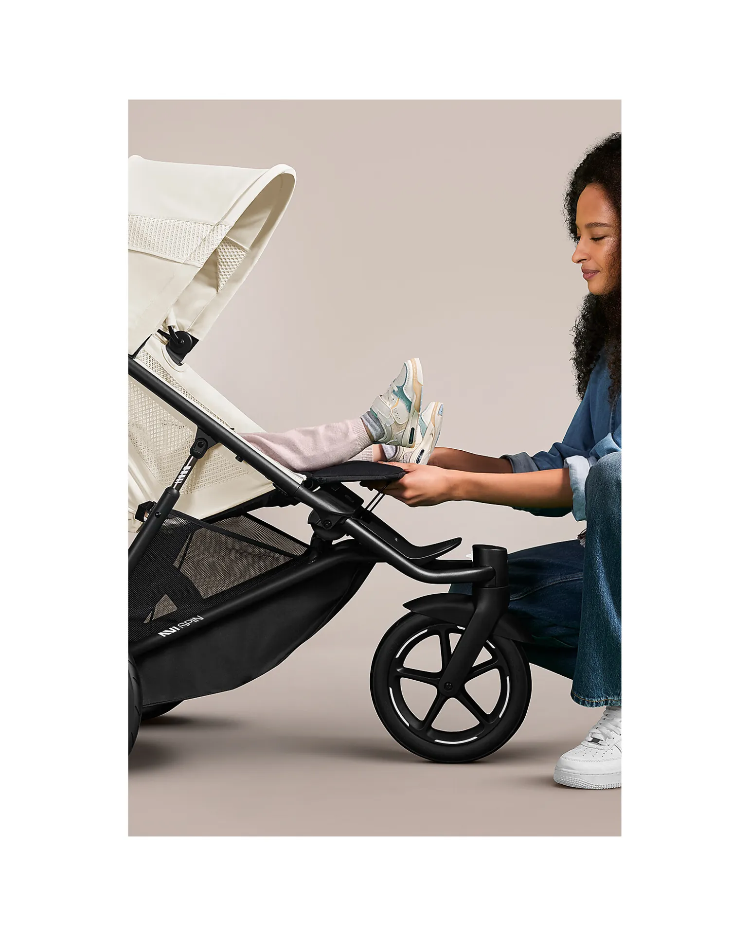 Passeggino Avi Spin - Seashell Beige - Tre Ruote All-Terrain