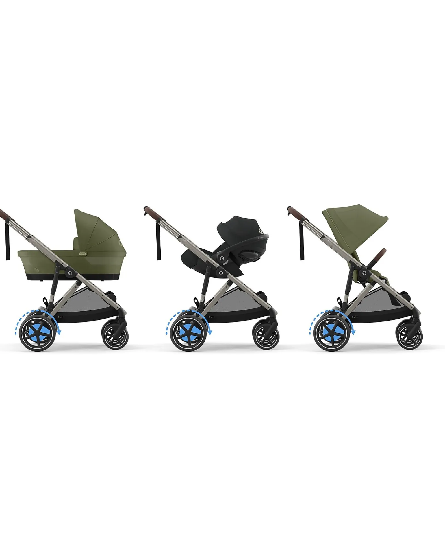 Passeggino Balios S Lux - Moss Green/Khaki - Telaio Tortora - dalla Nascita ai 4 anni
