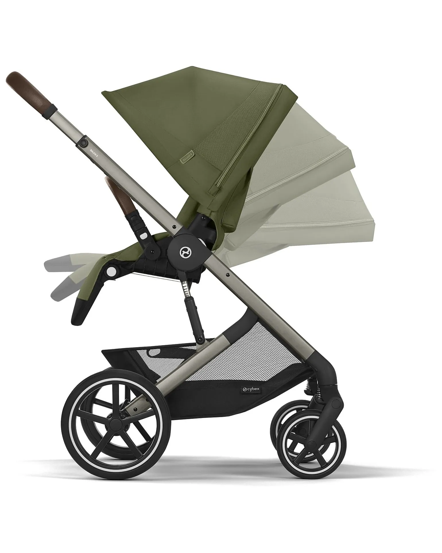 Passeggino Balios S Lux - Moss Green/Khaki - Telaio Tortora - dalla Nascita ai 4 anni