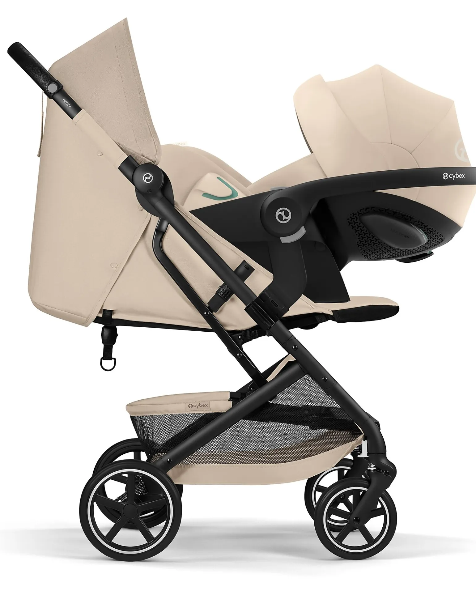 Passeggino Beezy - Almond Beige - Telaio Nero - Il più Compatto