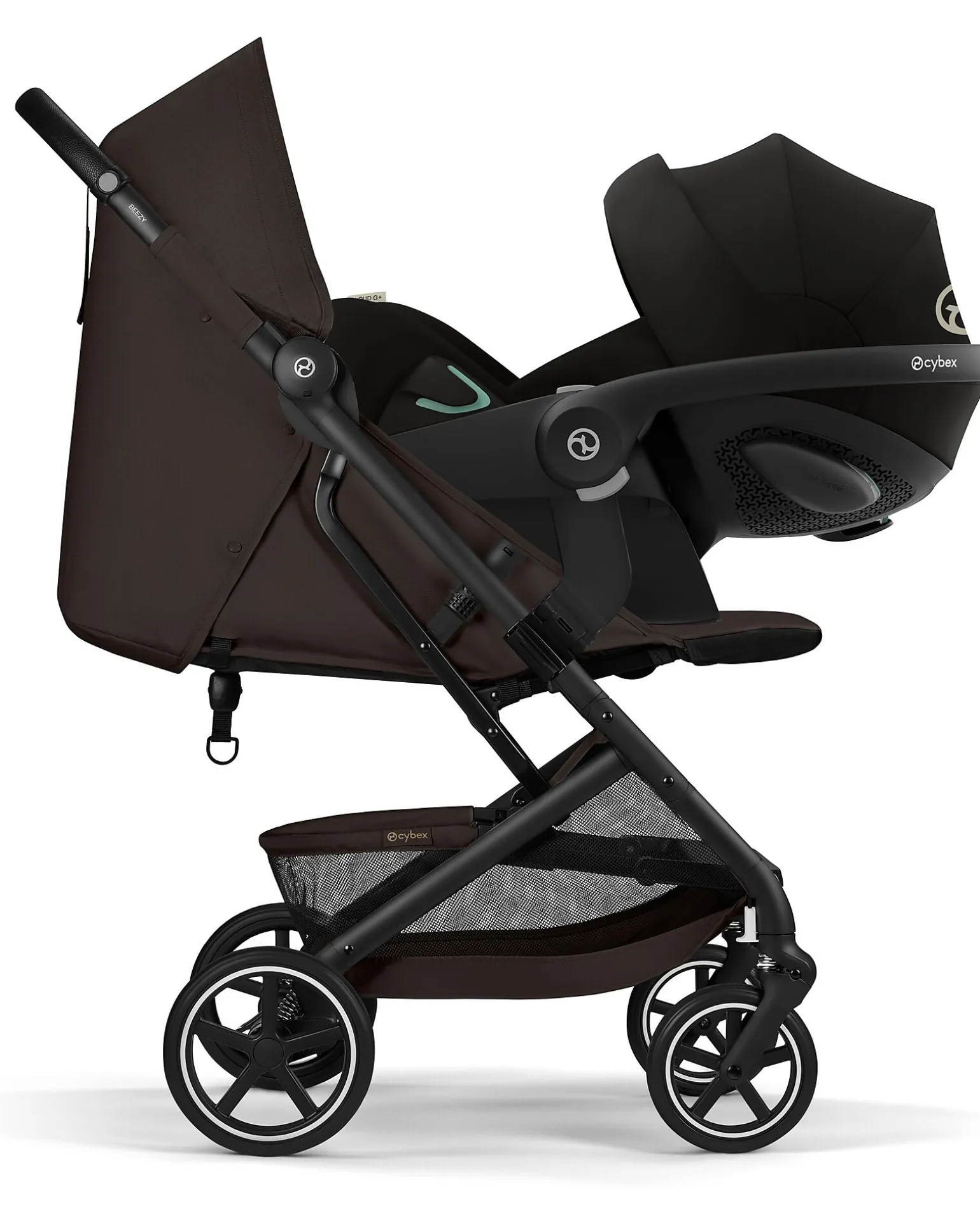 Passeggino Beezy - Chocolate Brown - Telaio Nero - Il più Compatto